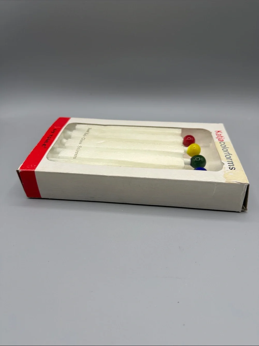 Katja Colorforms Hand Made Glass Stirrers Multi Color Towle No 7120 Small Ball